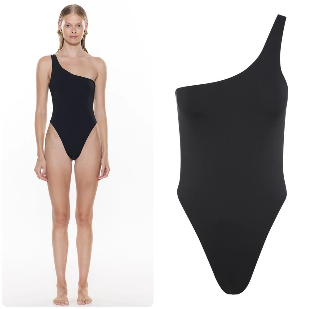 Myra Swim Womens Rhoads One Shoulder High Cut Minimalist One Piece Swimsuit L‎